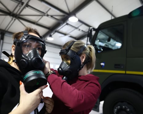 Participants take part in the 'Train with the Army' course for civilians in Opole, Poland in 2023.