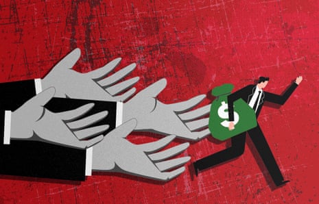 Illustration of hands reaching for money