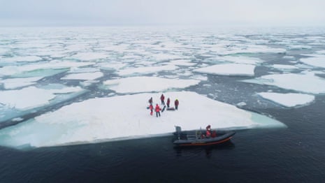 Stunning drone footage captures scale of Arctic ice melting - video