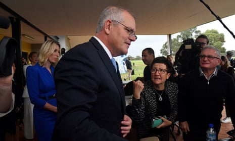 Scott Morrison campaigning in Perth the day before the election