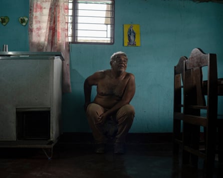 Adolfo Guedez during a conversation at his mother-in-law’s house in Poblado Uno