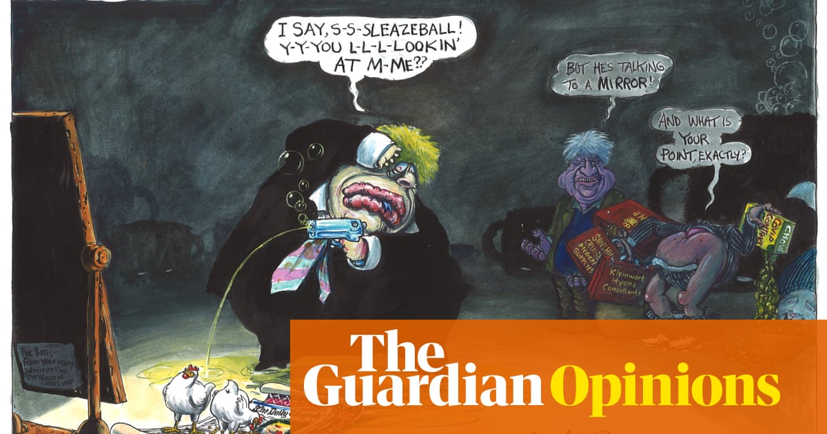 Martin Rowson on Boris Johnson fighting sleaze — cartoon