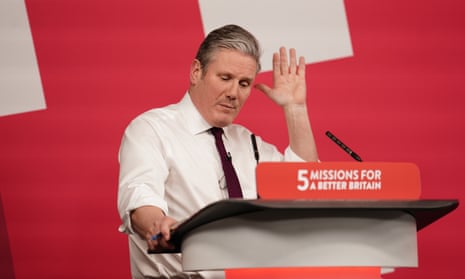 Keir Starmer at a press conference at Labour party HQ following the release of the Casey review into police standards, London, 21 March 2023.