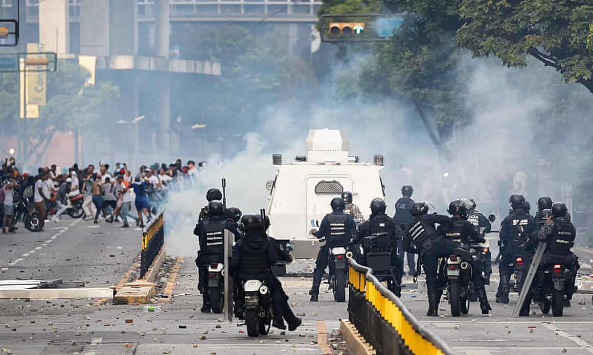 Demonstrations after the presidential elections in Caracas