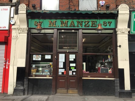 M Manze in Bloomsbury, London’s oldest surviving pie and mash shop.