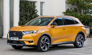 yellow DS 7 Crossback parked outside a house