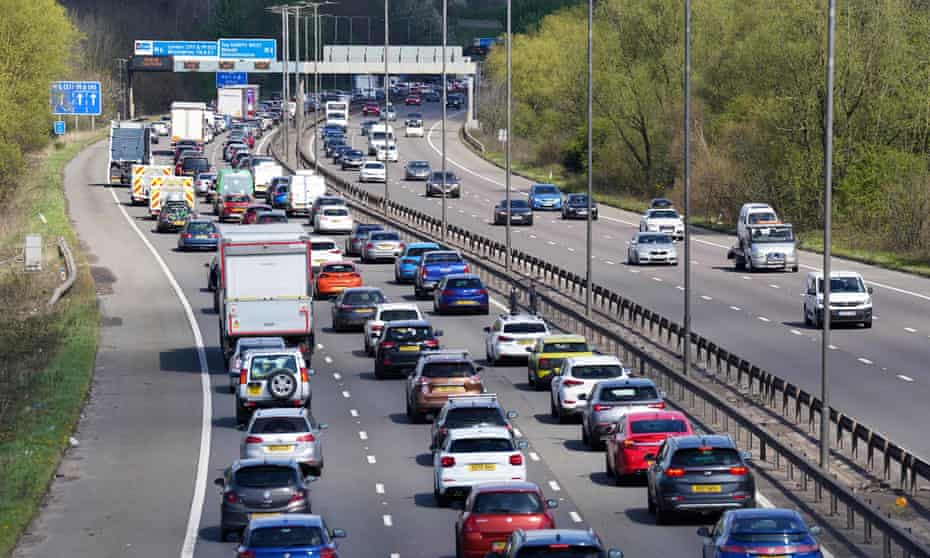 Slow moving traffic on the M5