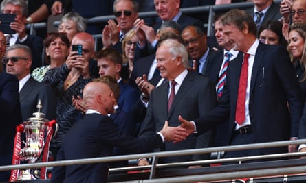Sir Jim Ratcliffe congratulates Erik ten Hag on winning the FA Cup for Manchester United.