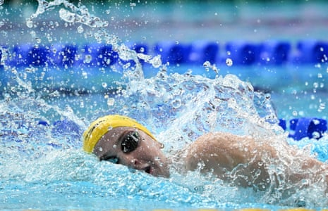 Mollie O’Callaghan of Australia swims during the women’s 200m freestyle final.