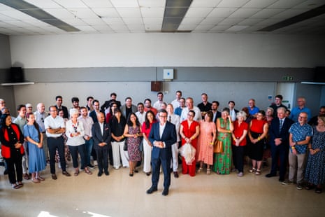 Andy Burnham visiting the Oval Community Centre in Stevenage.