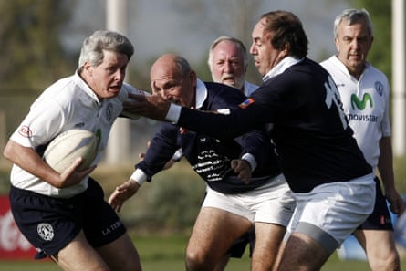Parrado, front right, during a rugby match in Chile marking the 40th anniversary of the crash in 2012.