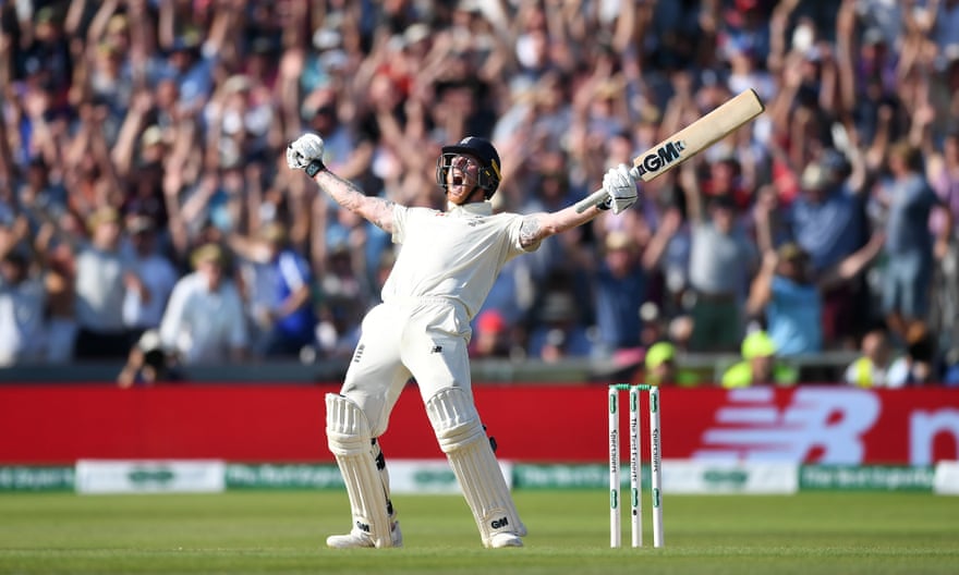 Ben Stokes celebrates his match-winning heroics against Australia at Headingley in 2019.