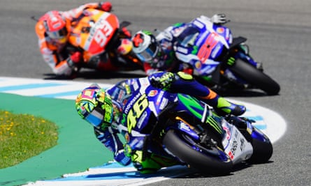 MotoGP riders including Valentino Rossi (No46) head to Jerez for the Spanish Grand Prix in May.
