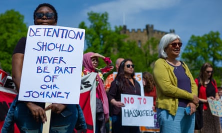 A protest in May 2022 against the Derwentside Immigration Removal Centre in Durham.