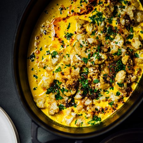 Nik Sharma's roasted cauliflower in turmeric kefir Curry The