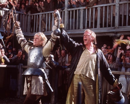 ‘Hey naked guy!’ … Ledger and Bettany as William and Chaucer.