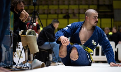 26-year-old Vasyl Oksyntiuk, Ukrainian war veteran prepares to compete.