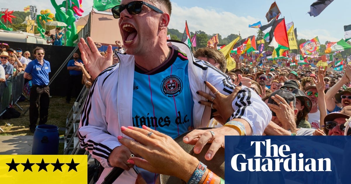 Kneecap at Glastonbury review sunkissed good vibes are banished by rap trio's feral, furious flows