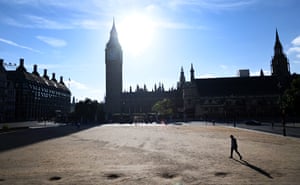 London, UK. A parched Parliament Square as Britain has suffers its driest ever July