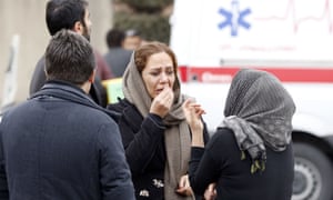 Relatives of Iranian passengers onboard the Aseman Airlines flight EP3704 gathered in front of a mosque near Tehran’s Mehrabad airport on Sunday.