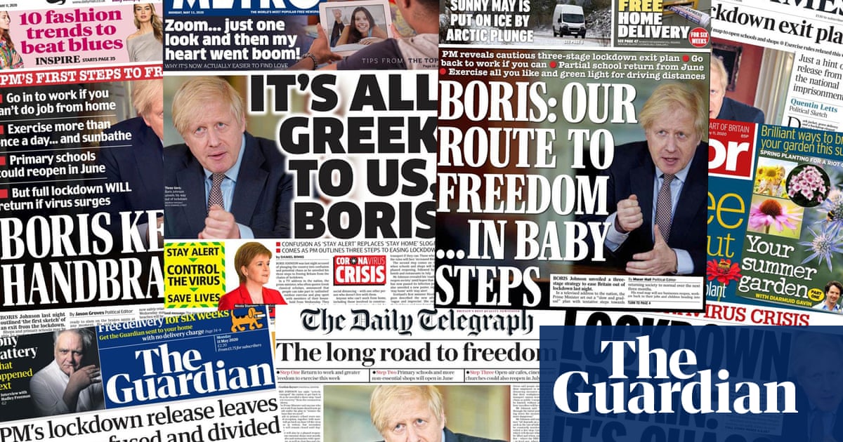 It S All Greek To Us What The Papers Say About Boris Johnson S Lockdown Exit Plan Uk News The Guardian It S All Greek To Us What The Papers Say About Boris Johnson S Lockdown Exit Plan Uk News The Guardian