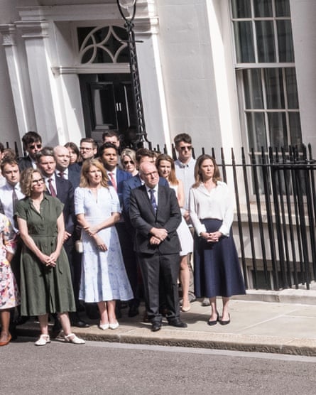 Members of the group watching Starmer in Downing Street