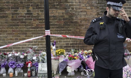 Tributes left for 17-year-old Tanesha Melbourne-Blake, who was killed in a drive-by shooting in Tottenham, London.