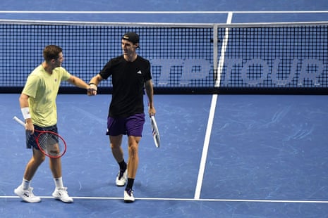 Neal Skupski, left, and Joe Salisbury and an obligatory fist bump.
