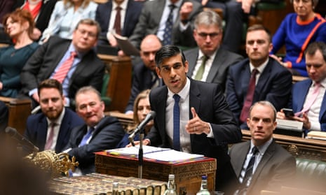 Rishi Sunak  at the House of Commons in London