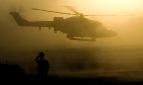 A helicopter in Helmand, Afghanistan.