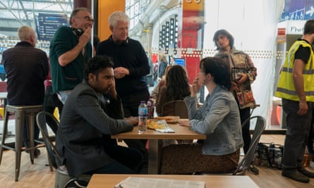 Danny Boyle and Richard Curtis filming Yesterday with Himesh Patel and Lily James.