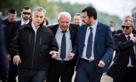 Matteo Salvini (right) chats with Viktor Orban (left)