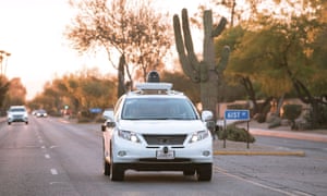 A self-driving car in Phoenix, Arizona. Good weather and safe roads make it an ideal testing ground.