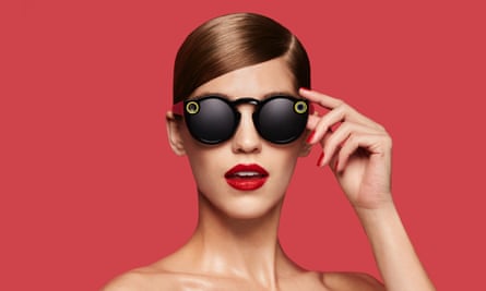 Spectacles have a camera one side and a light to show you they’re recording the other.