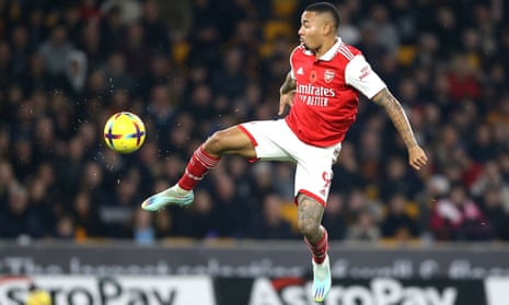 Wolves v Arsenal: Premier League – live | Premier League 6 Gabriel Jesus in action