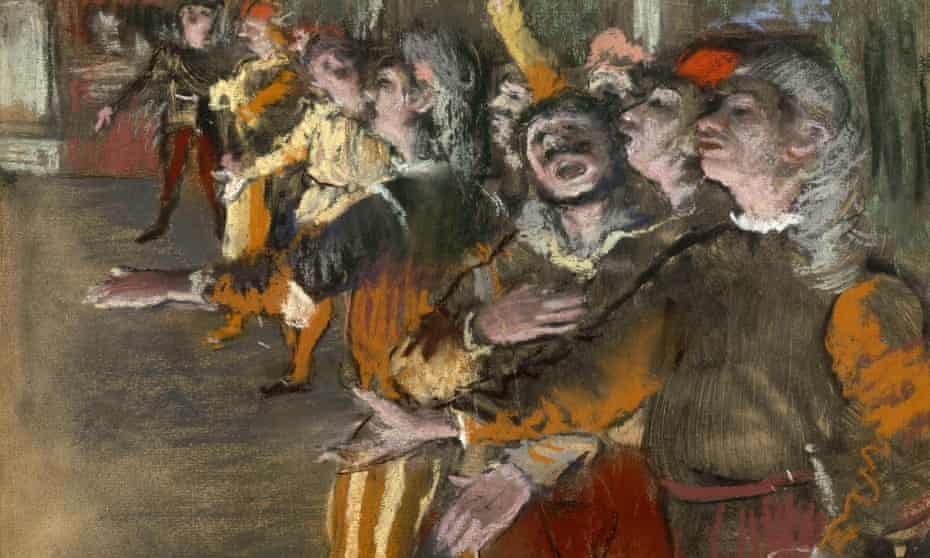 Edgar Degas’s painting Les Choristes has been found on a bus near Paris, nine years after it was stolen.
