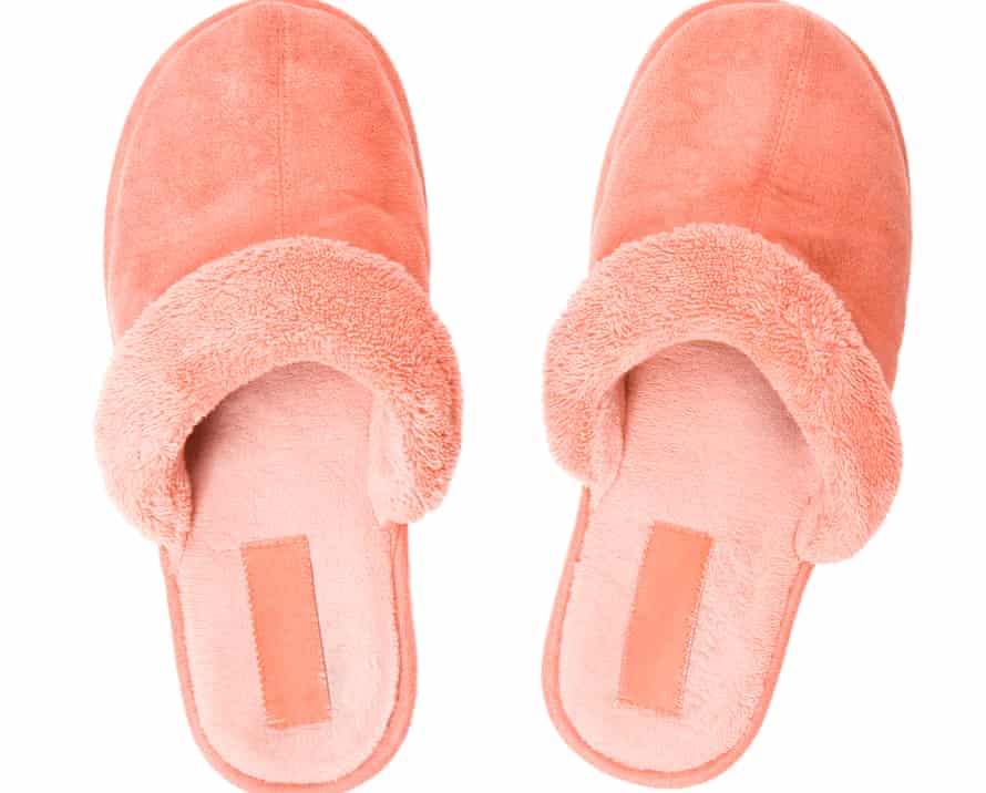 Top view of pink sneakers.