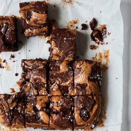 Chocolate and almond butter swirl brownies.