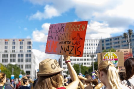 Demonstrators gather in Berlin, Germany, on 12 September 2026, to protest against the AfD.