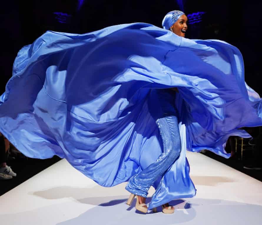Haima Aden at the Sherri Hill show in 2019
