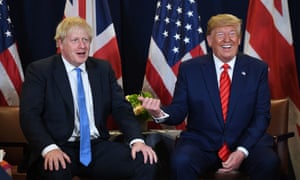 Boris Johnson with Donald Trump at the UN headquarters in New York.