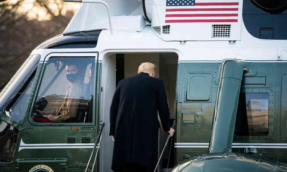 Donald Trump leaves the White House on 20 January.