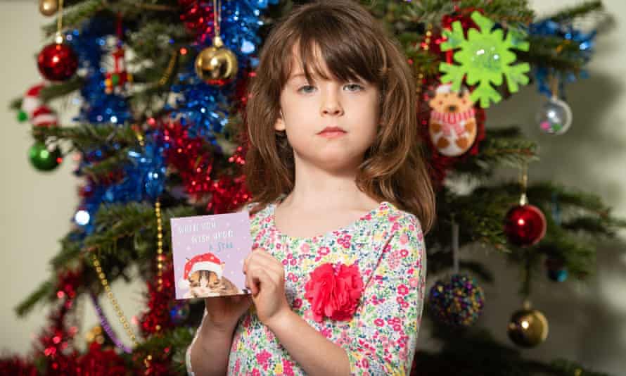 Florence Widdicombe, 6, who found the inmates’ plea for help in a Tesco Christmas card at her home in Tooting, south London.