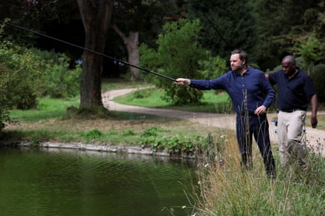 JD Vance, the US vice president, fishing with David Lammy, the foreign secretary, at Chevening.