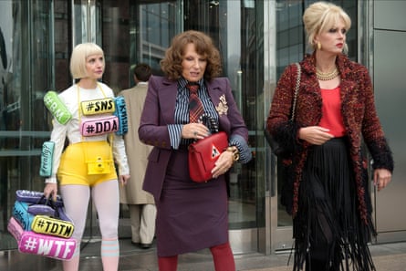 With Jennifer Saunders and Joanna Lumley in Absolutely Fabulous: The Movie.