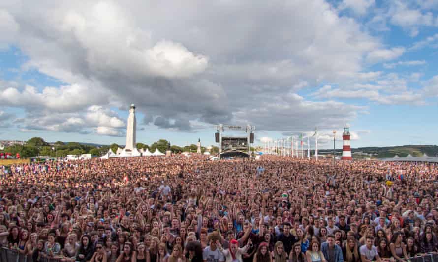 The crowd during the MTV Crashes concert at Plymouth Hoe last July.