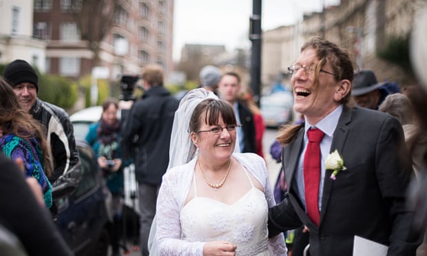 Toni Osborne and Jack Richardson in Bristol on their wedding day