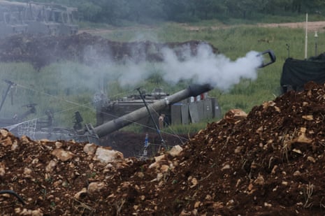 A mobile artillery unit fires, near the Israel-Lebanon border, in Israel, May 5, 2026.