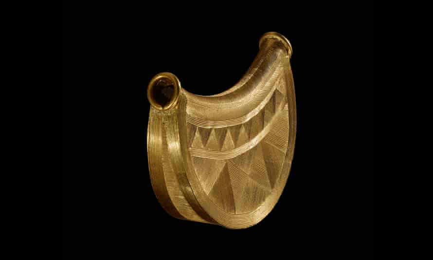 A late bronze age gold bulla found in the Shropshire Marshes and dated at 3,500 years old