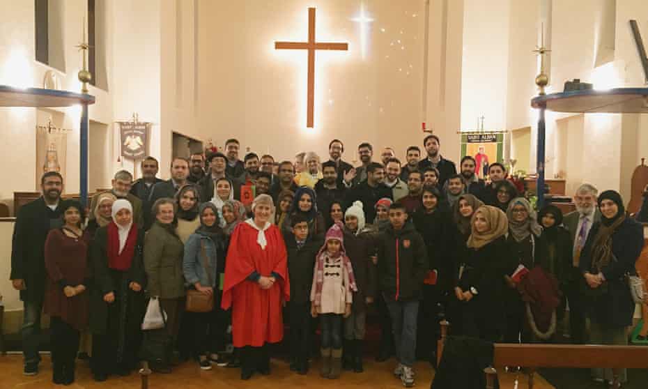 Worshippers from the Shia Ithna’ashari Community of Middlesex attending midnight mass at St Alban’s